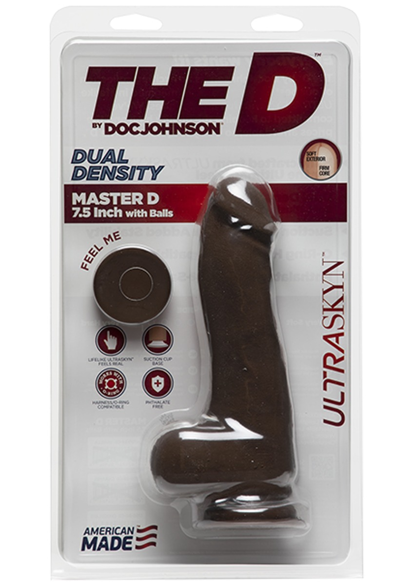 Dildo Realist Master D Ultra Skin Dual Denisty Ciocolata 19 cm