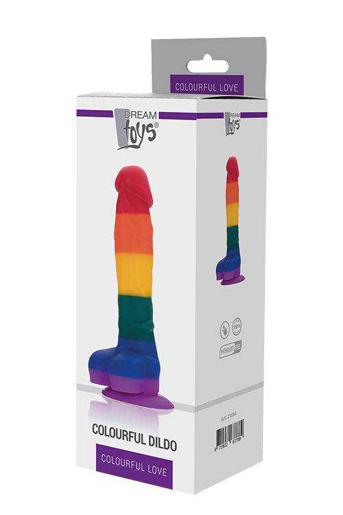 Dildo Silicon Lichid cu Ventuza Colourful Love 21.5 cm