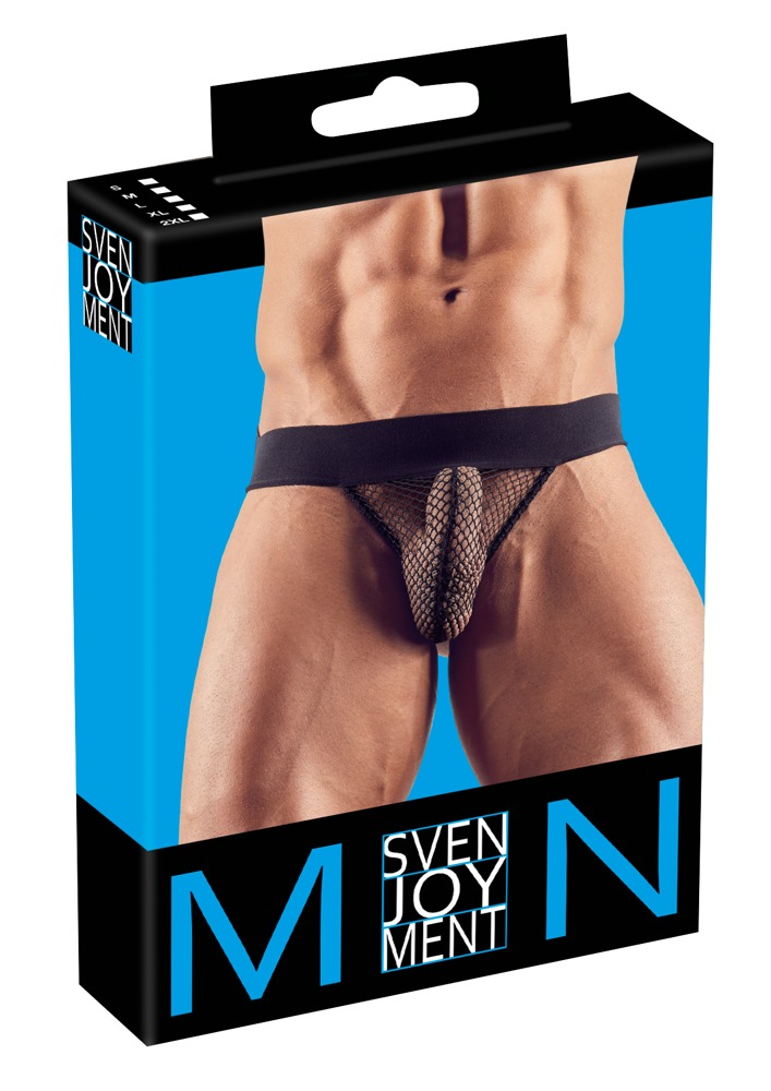 Bikini Jockstrap din Plasa, Negru, S in SexShop KUR Romania