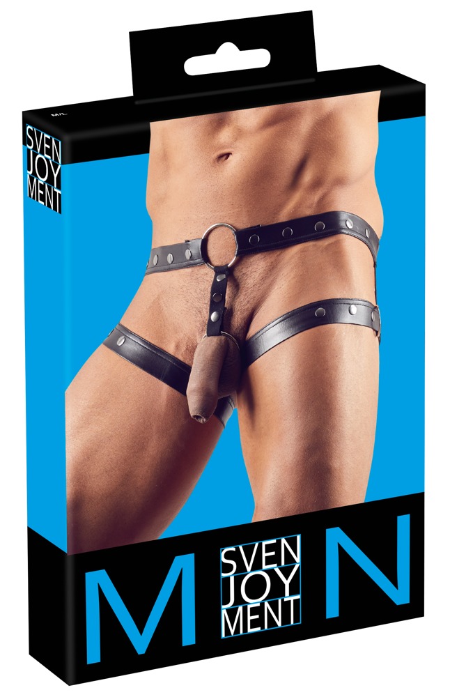 Harness cu Inel de Penis, Negru, M/L in SexShop KUR Romania