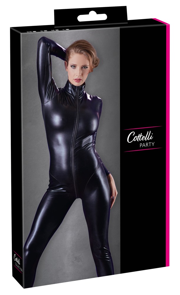 Catsuit Full Cover, Wetlook, Negru, M