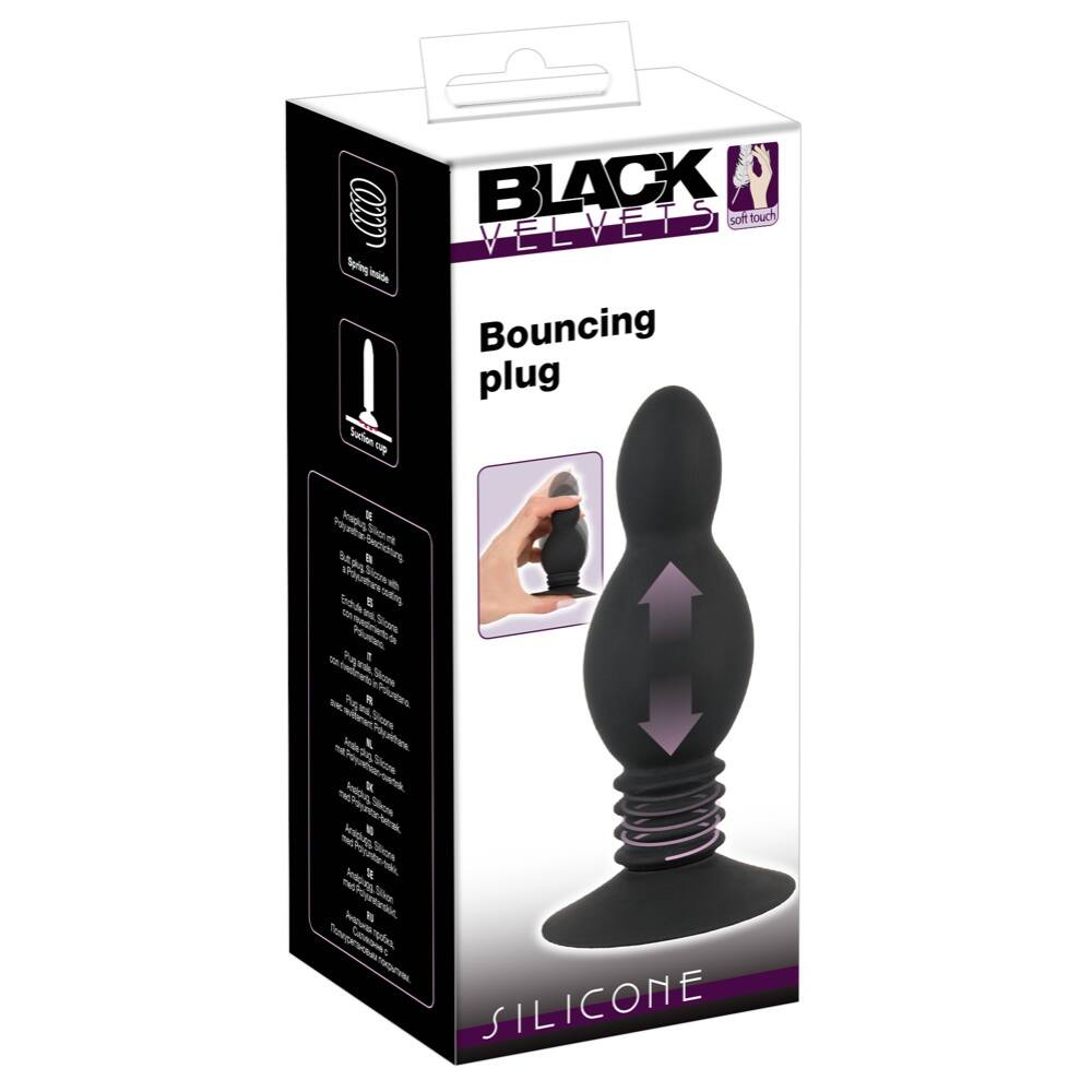 Dop Anal Bouncing Silicon Ventuza Negru  in SexShop KUR Romania