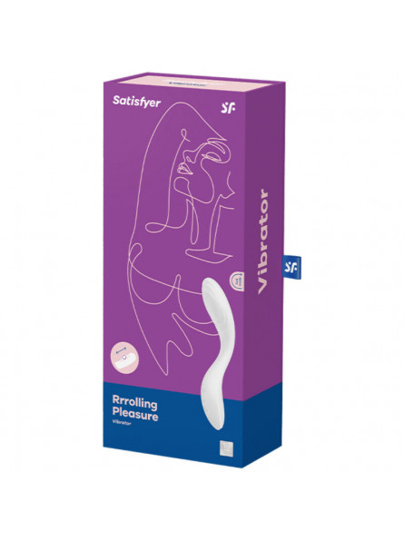 Vibrator Rrrolling Pleasure G-Spot USB Silicon Alb 22 cm