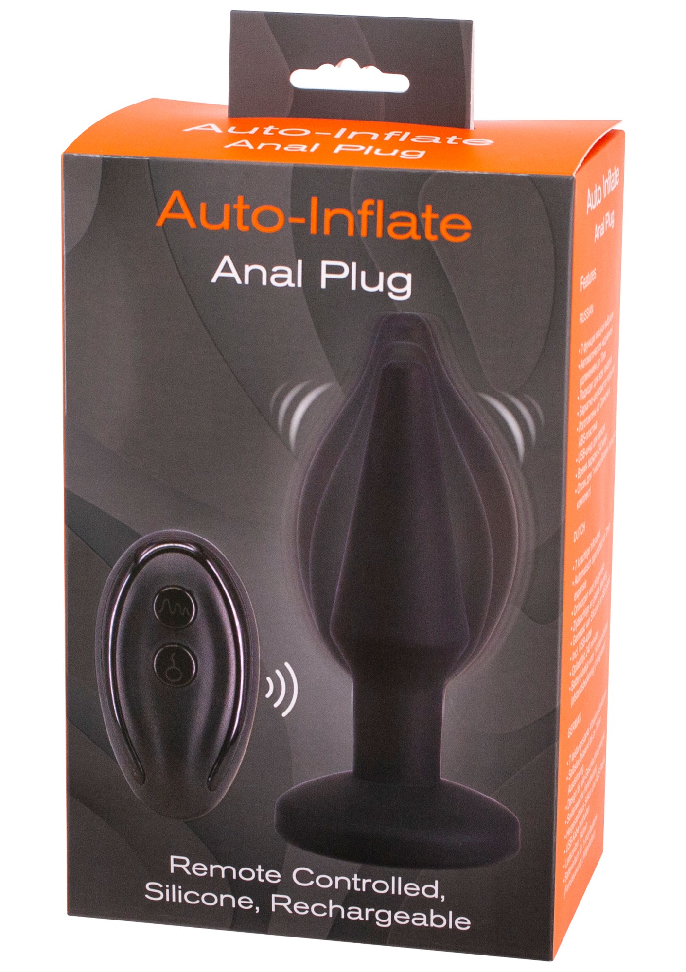 Dop Anal Auto Inflate, Remote Control, Functii Vibratii+Umflare, Silicon, Negru 14.2 cm