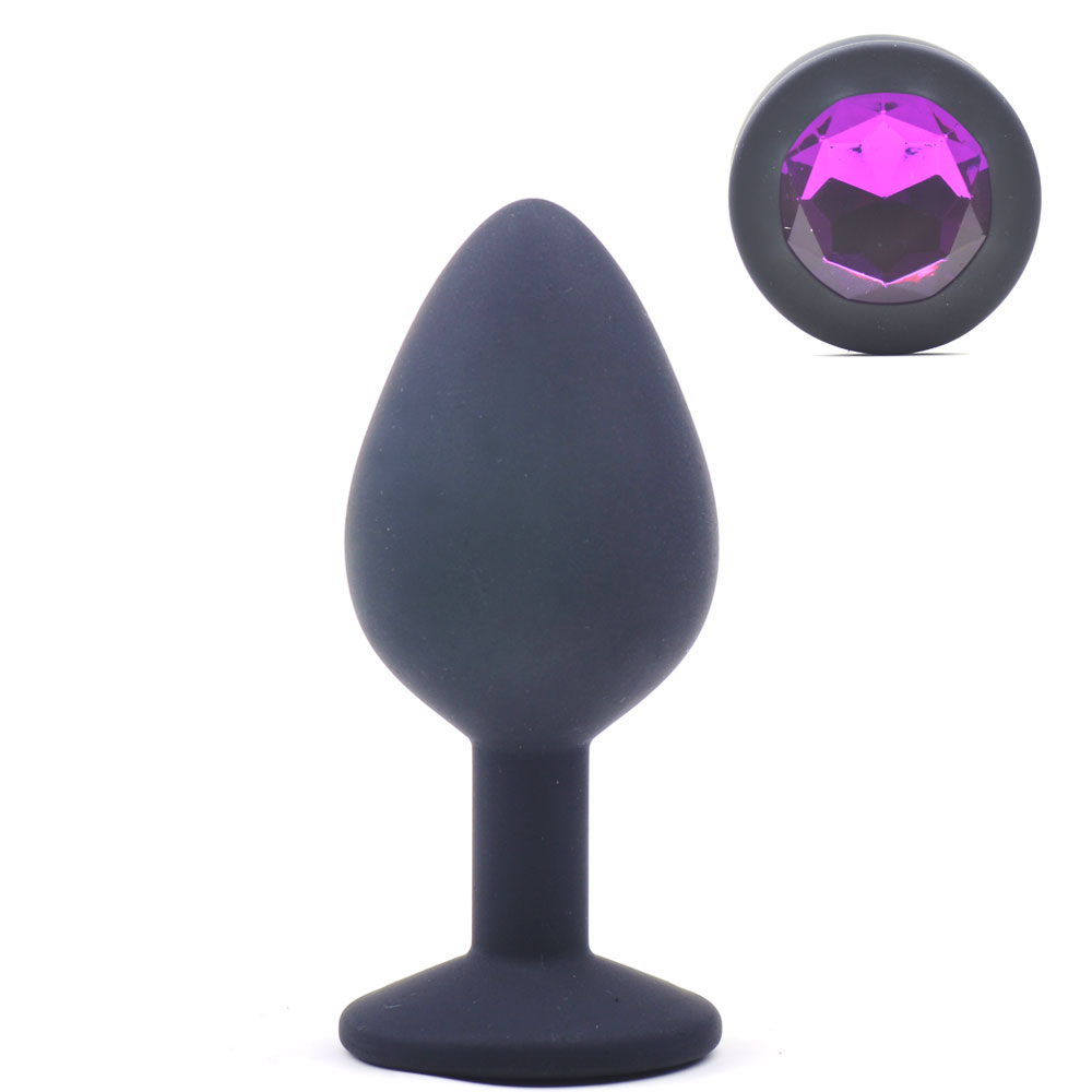 Dop anal Silicon Diamond Buttplug Mediu Purple Mokko Toys