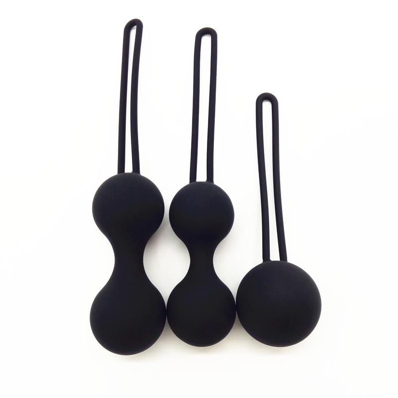 Set Luisa 3 Bile Vaginale Kegel Silicon Negru Passion Labs