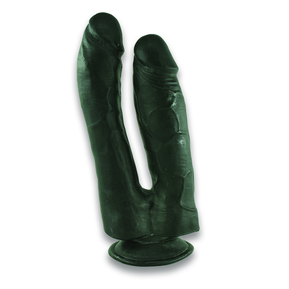 Dildo Dublu Grant PVC Ventuza Negru Pass in SexShop KUR Romania