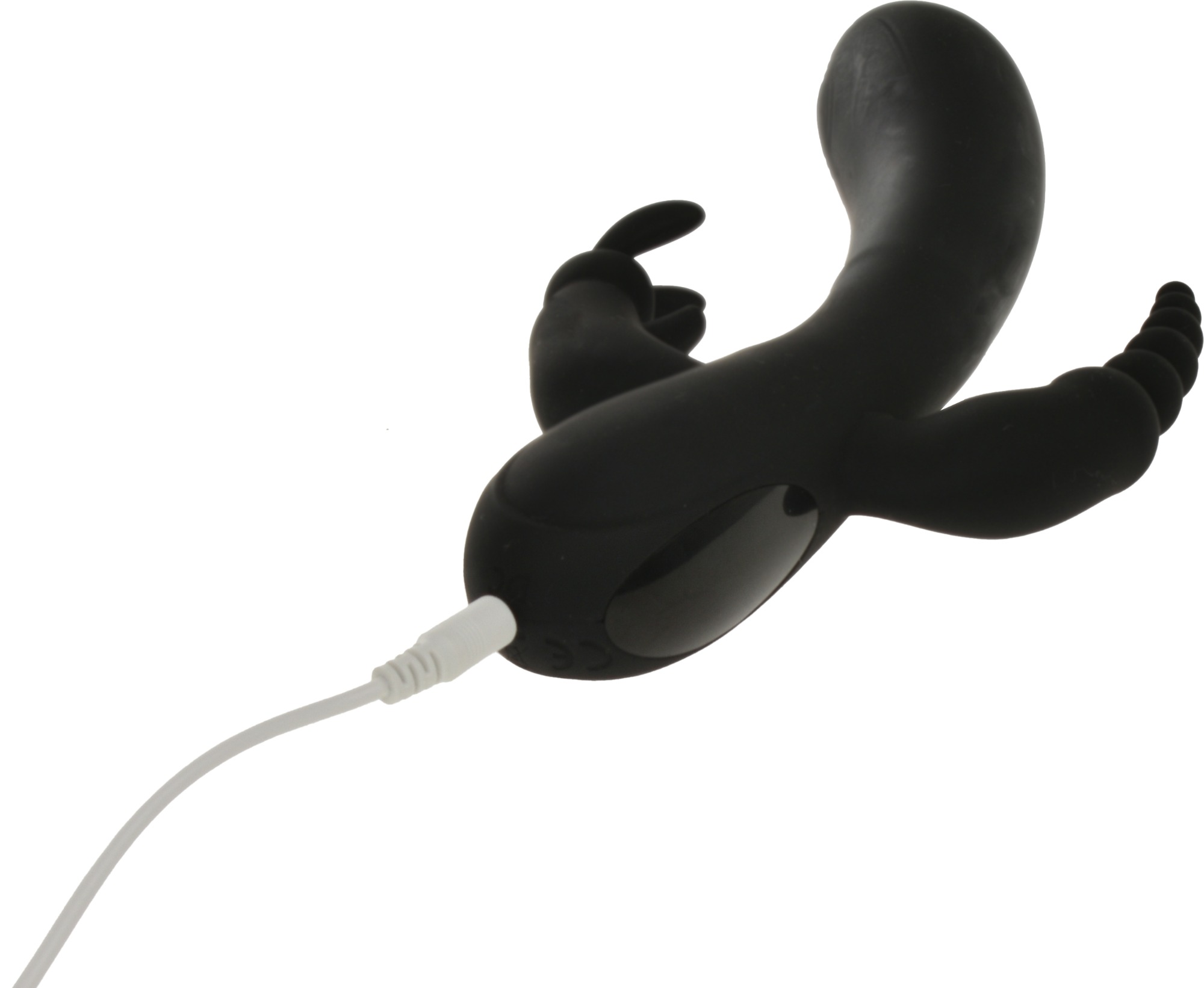 Vibrator Triple Power 10 Moduri Vibratii Silicon USB Negru 22.5 cm Passion Labs