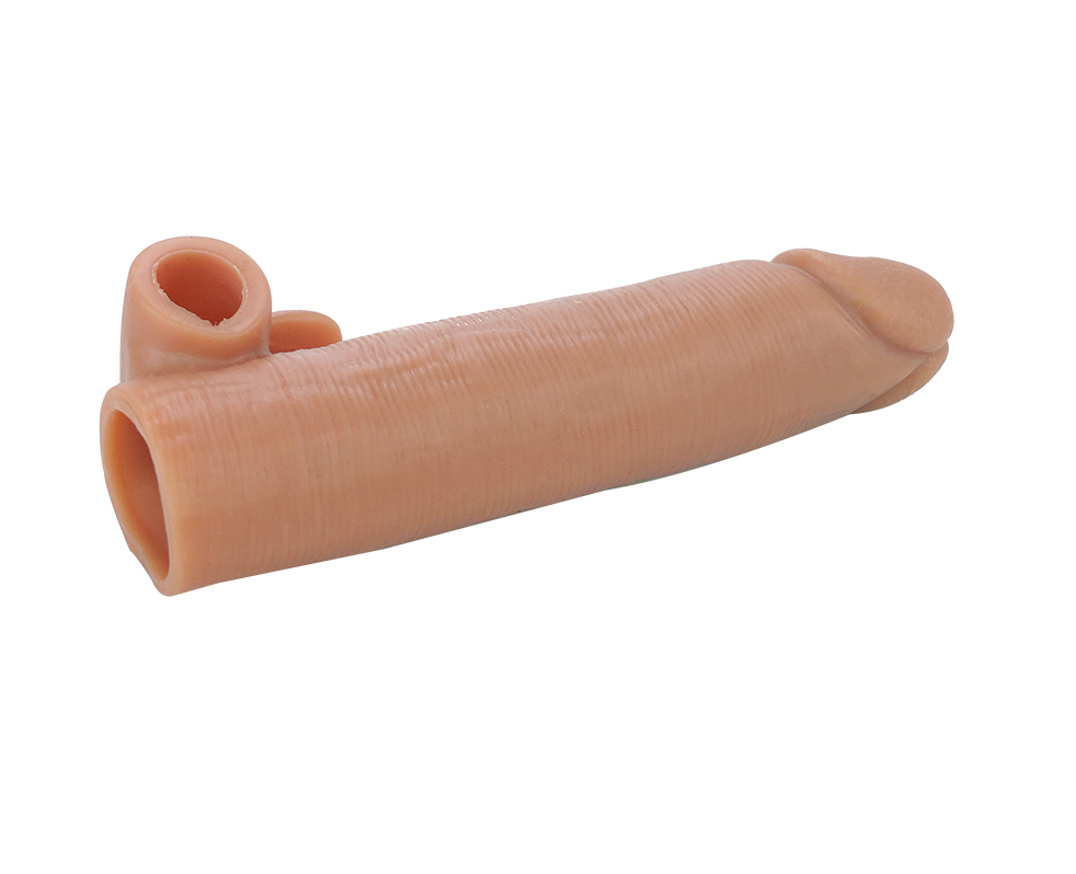 Prelungitor Penis +4 cm cu Glont Vibrator, Natural, Guilty Toys