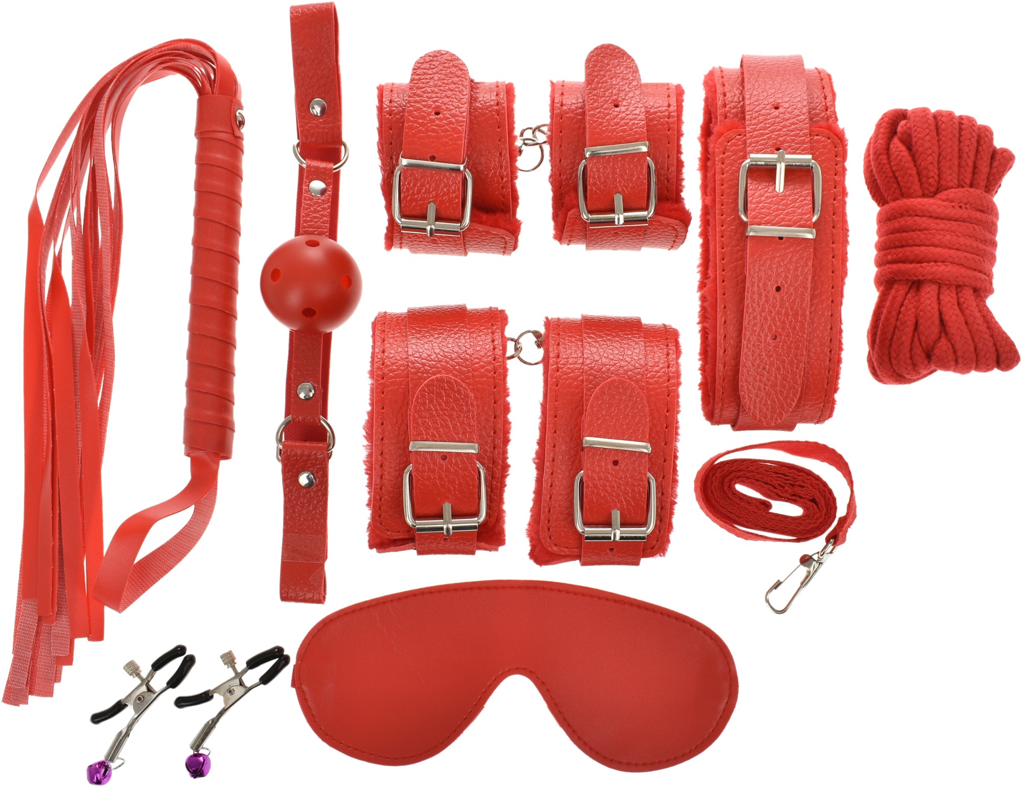 Set BDSM Fun Play 8 Piese Rosu, Guilty Toys