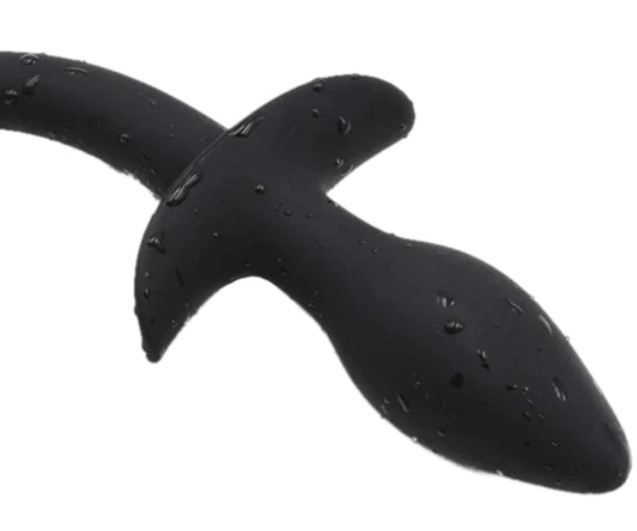 Dop Anal cu Codita, Silicon, Negru, 30.5 cm, Mokko Toys