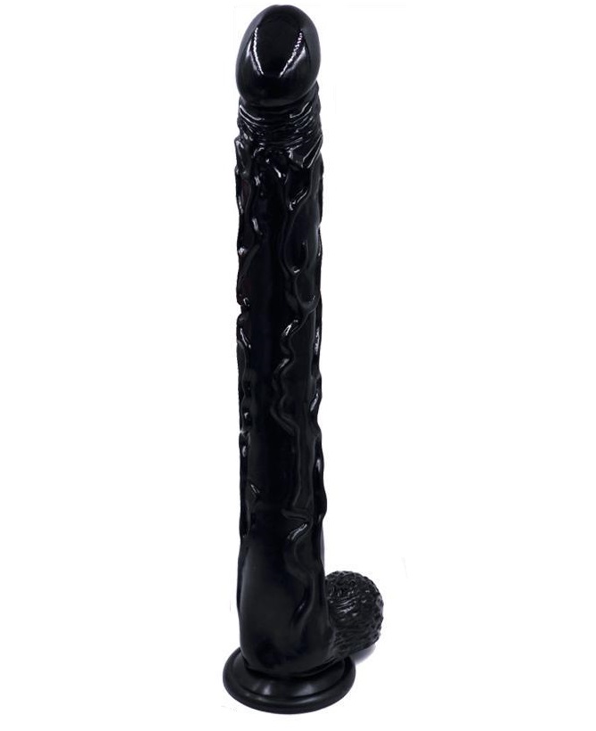 Dildo cu Ventuza Giant, PVC, Negru, 42 c in SexShop KUR Romania