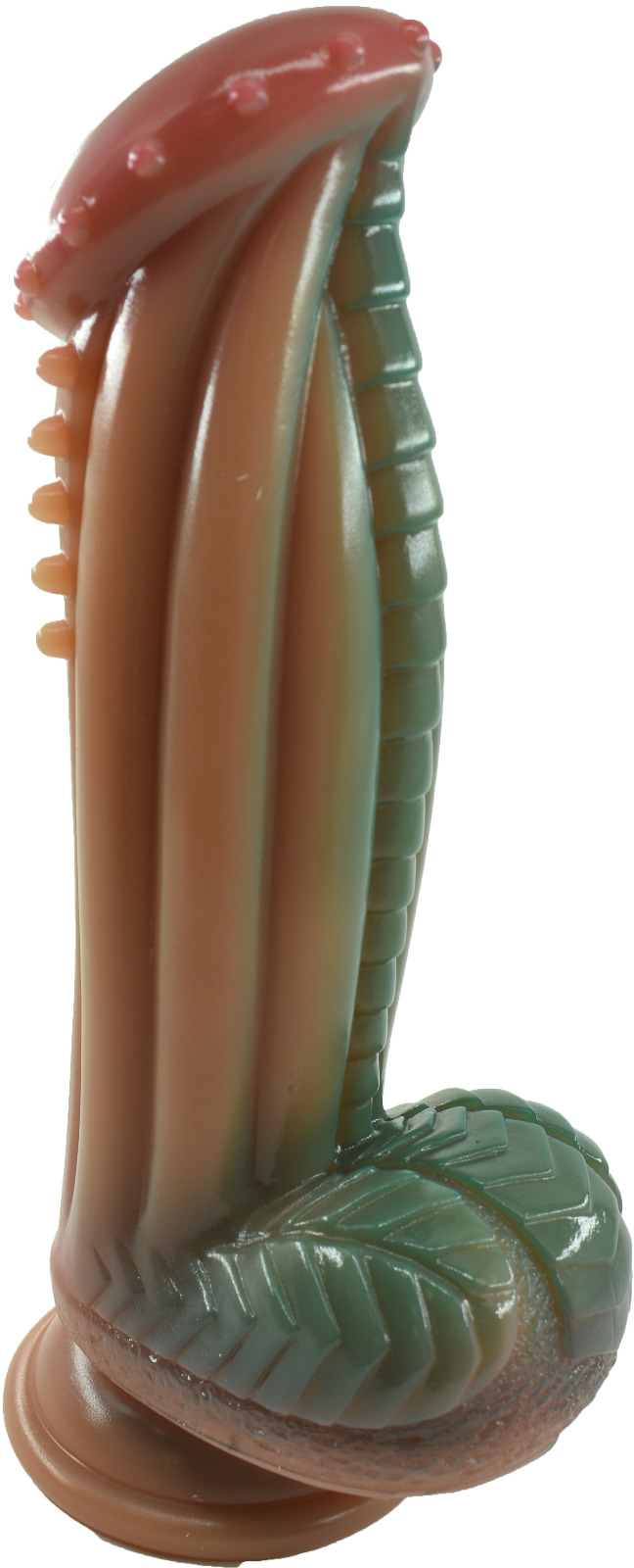 Dildo No.23 Fantasy Beasts, Silicon Lichid, Maro/Verde, 22 cm