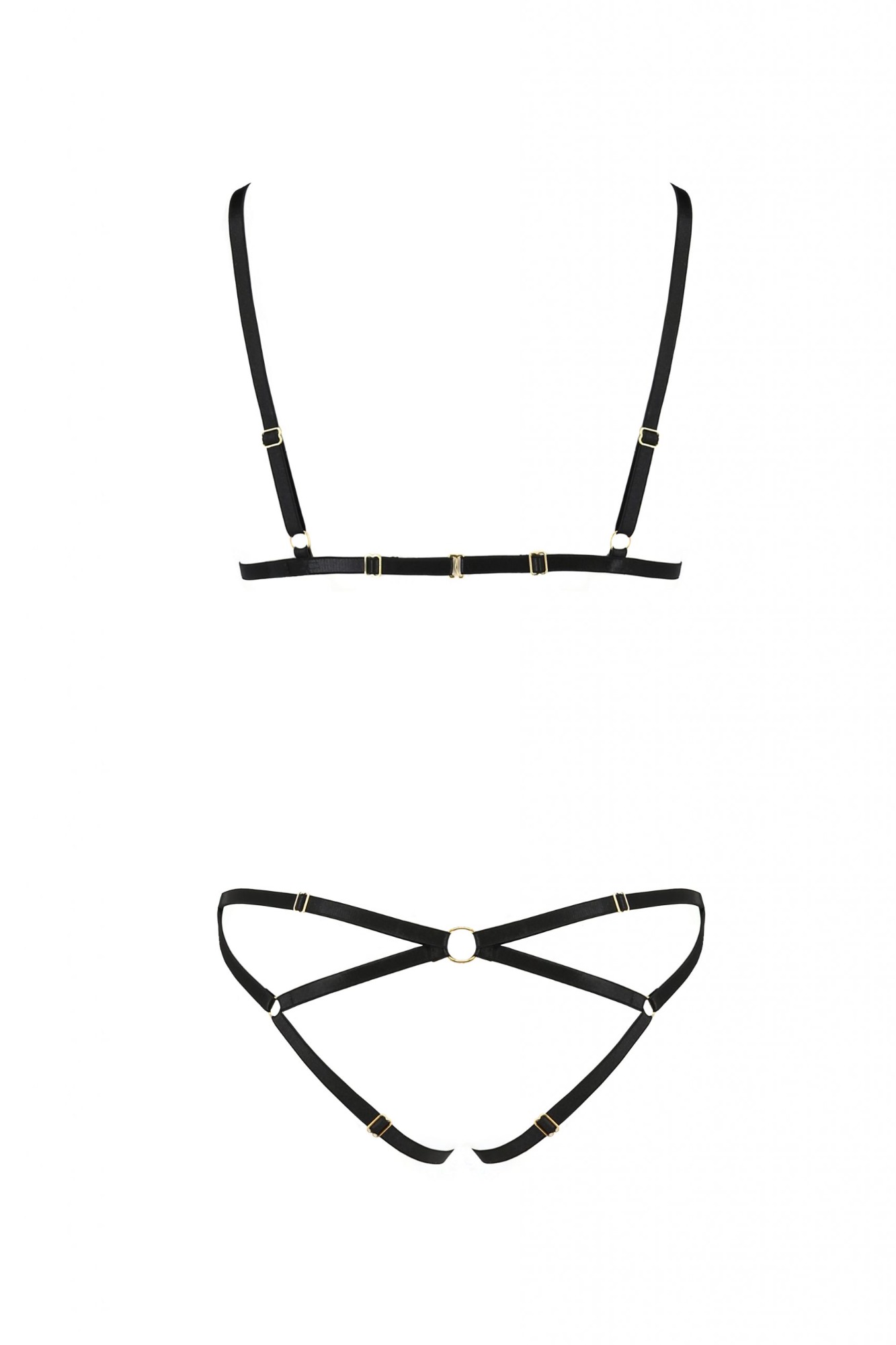 Set Lenjerie Harness Nicky, Negru, S/M