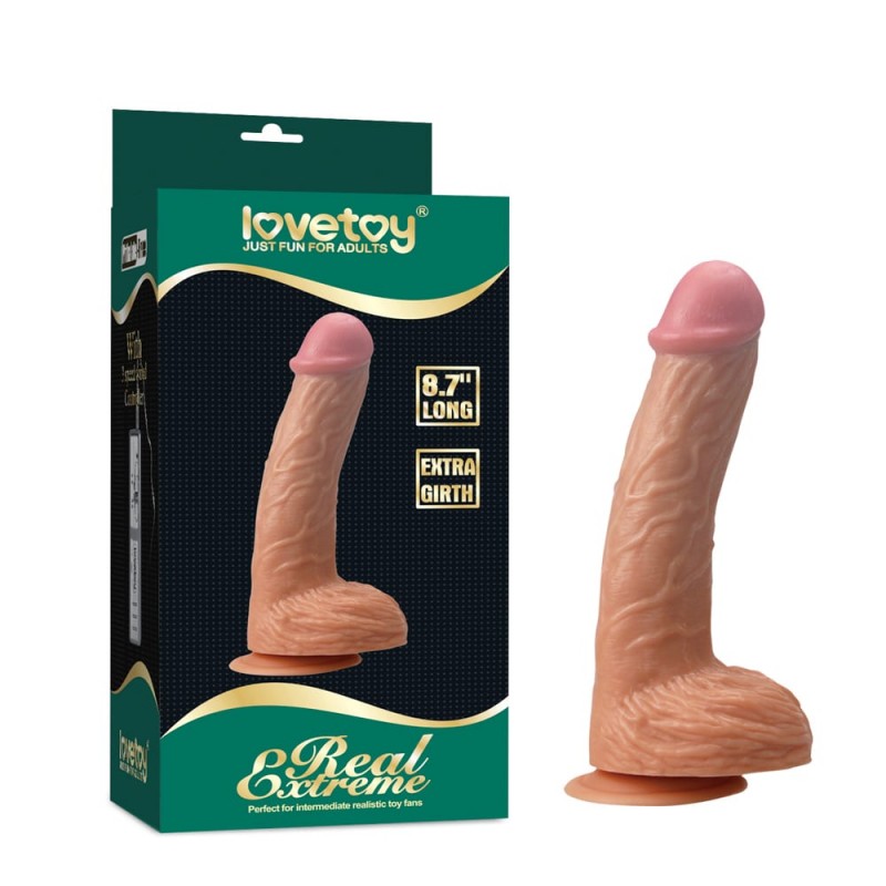 Dildo Realist Real Extreme Extra Girth cu Ventuza Natural 23 cm