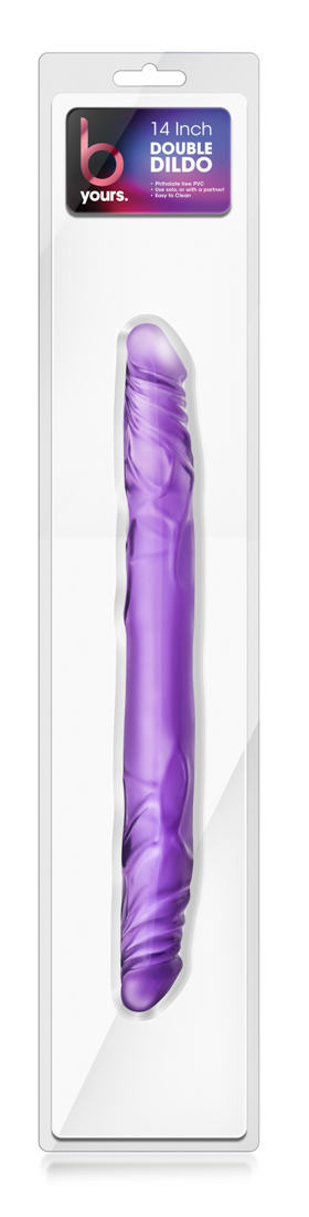 Dildo Dublu B Yours, PVC, Violet, 35 cm in SexShop KUR Romania