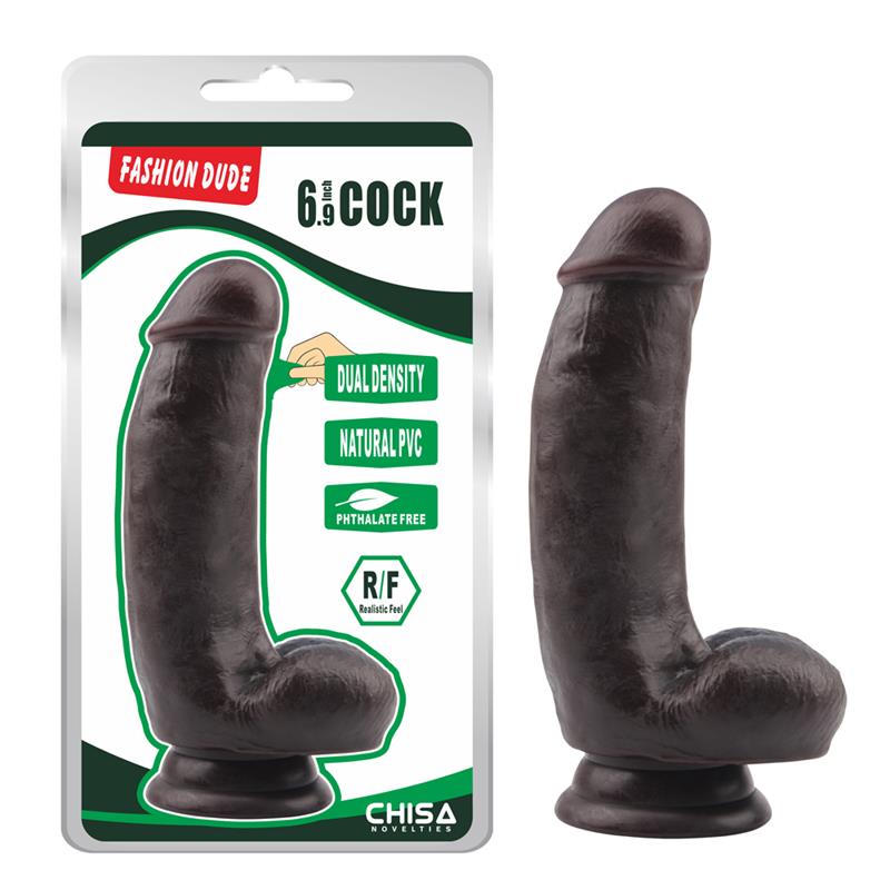 Dildo Smiri PVC Dubla Densitate Maro 17.5