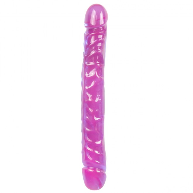 Dildo Dublu Crystal Jellies Mov 30 cm