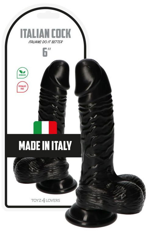 Dildo Italian Cock 18 cm Negru in SexShop KUR Romania