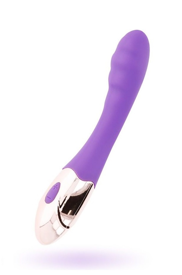 Vibrator Punctul G Sunny 10 Moduri Vibratii Silicon USB Mov/Auriu 19.7 cm