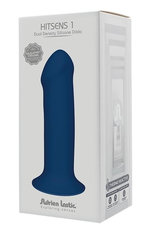 Dildo Hitsens 1 Thermo Reactive Dual Density Silicone Albastru 18 cm