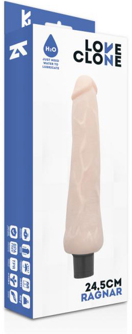 Vibrator Autolubrifiant Loveclone Ragnar Natural 24.5 cm