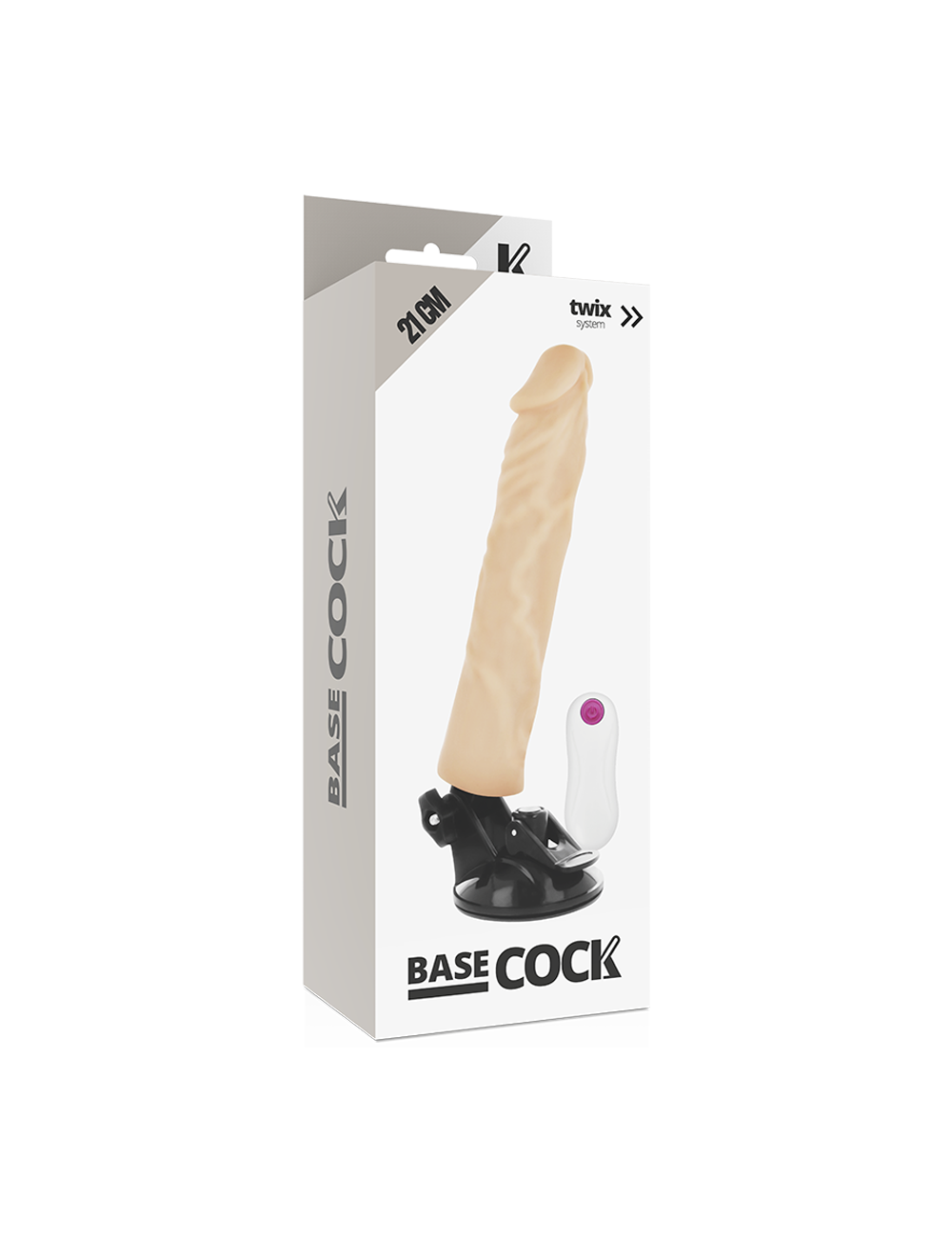 Vibrator Realist Base Cock cu Suport Handsfree si Prelungitor Penis 12 Moduri Vibratii Natural 21 cm