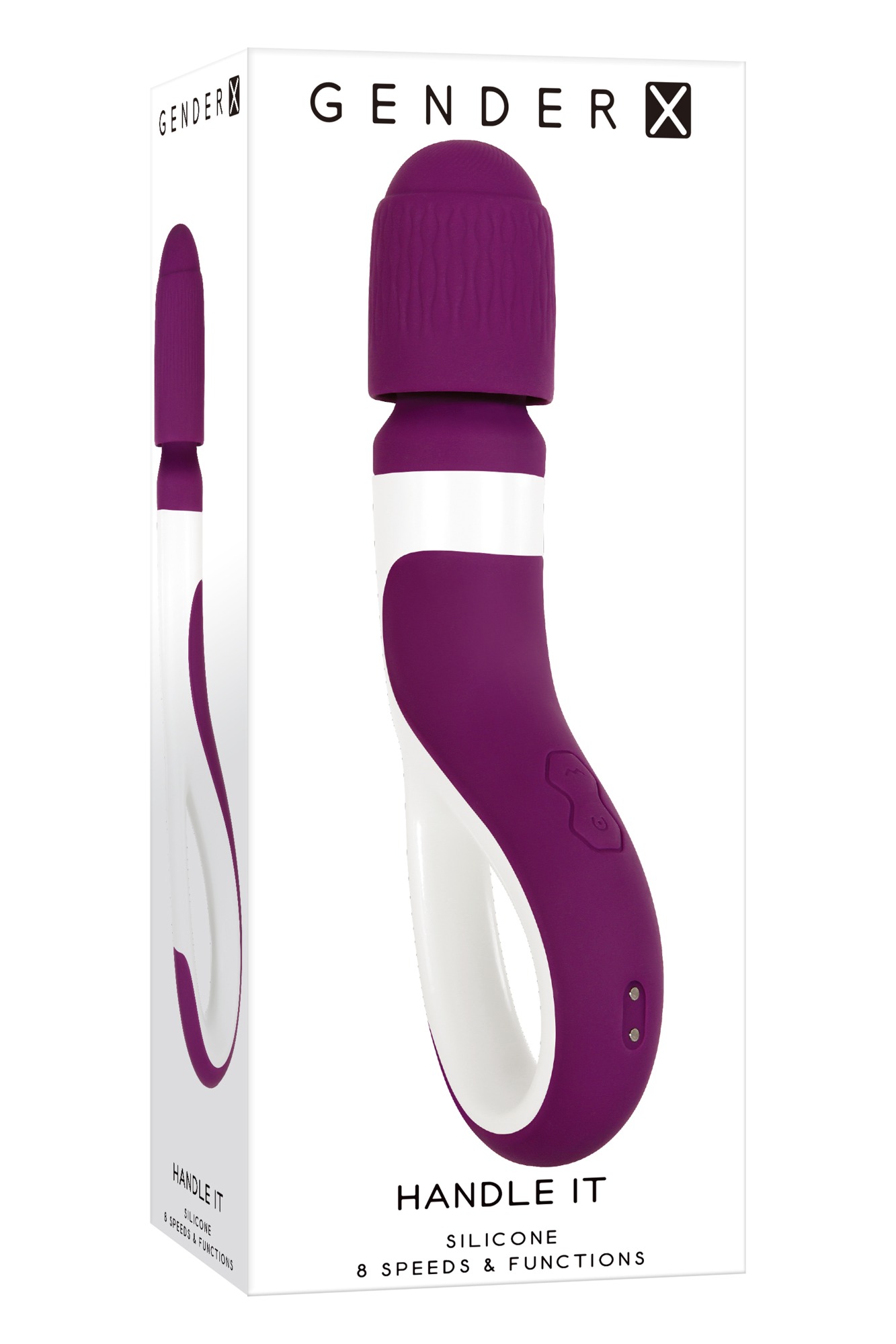 Vibrator Wand Handle It 8 Moduri Vibratii Silicon USB Mov/Alb