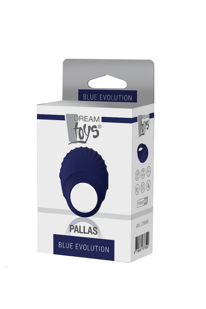 Inel Pallas Blue Evolution, 10 Moduri Vibratii, Silicon, USB, Albastru Inchis