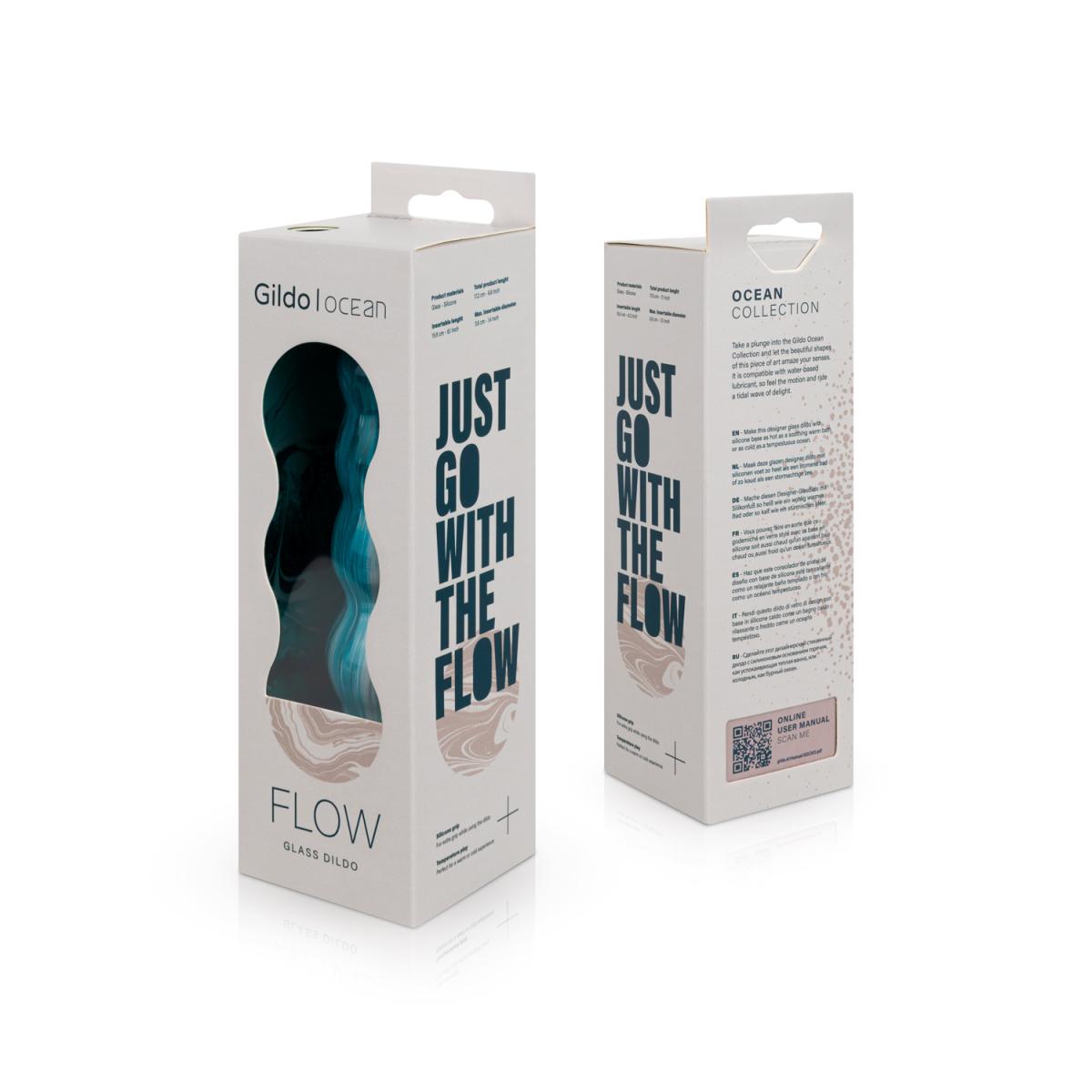 Dildo Anal din Sticla Ocean Flow 17.2 cm