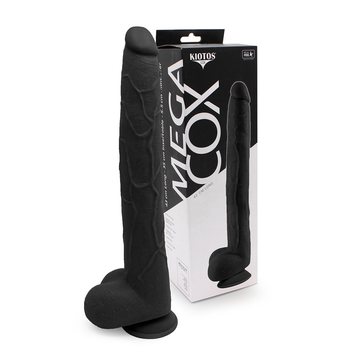 Dildo Realist Mega Kiotos Negru 43 cm