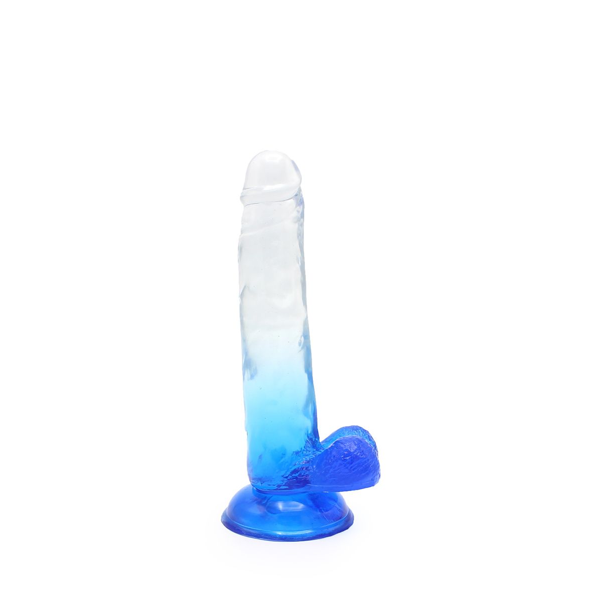 Dildo Realist cu Ventuza Cox Color Clear/Blue 20 cm