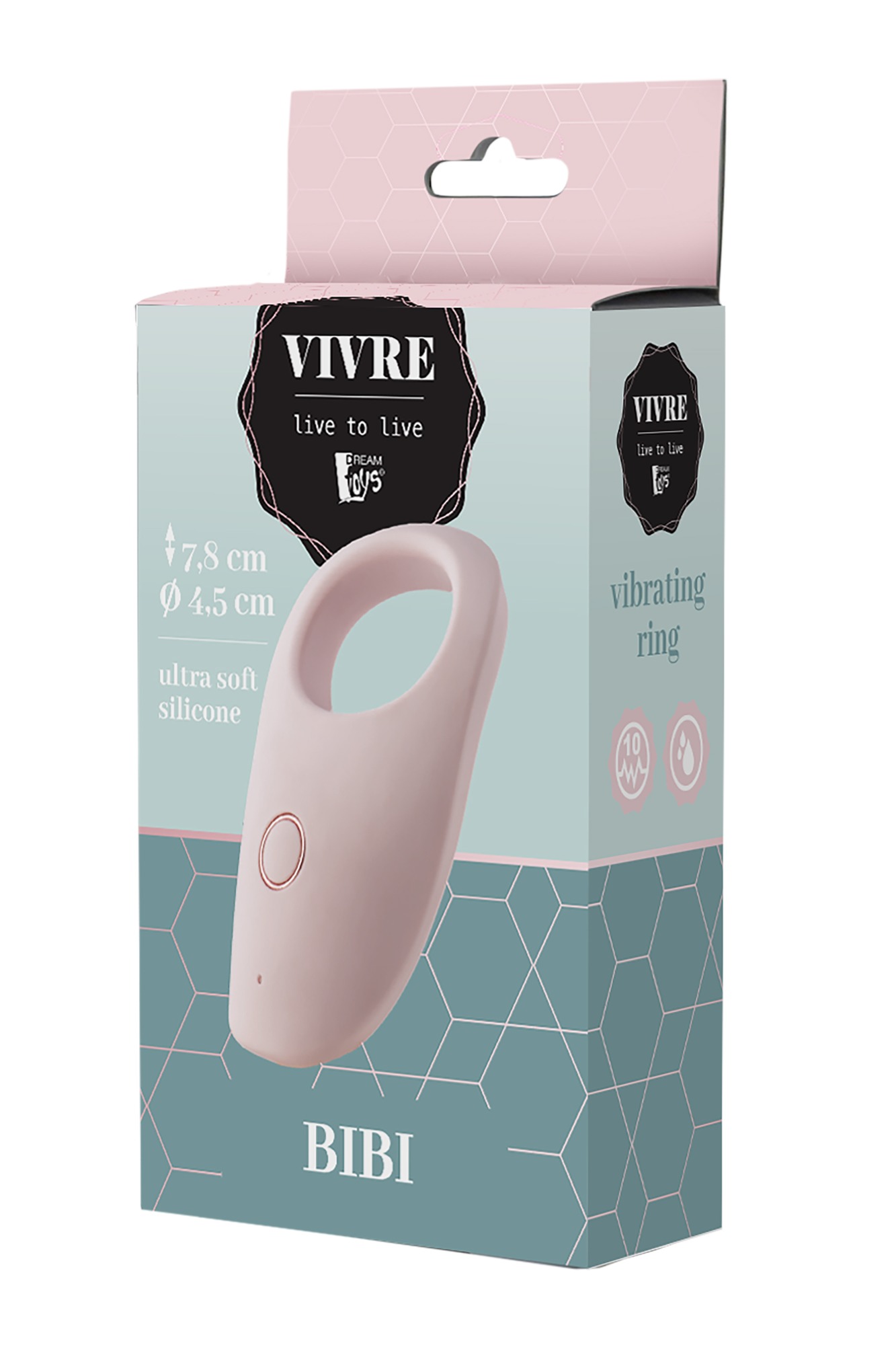 Inel de Penis Bibi 10 Moduri Vibratii Silicon USB Roz