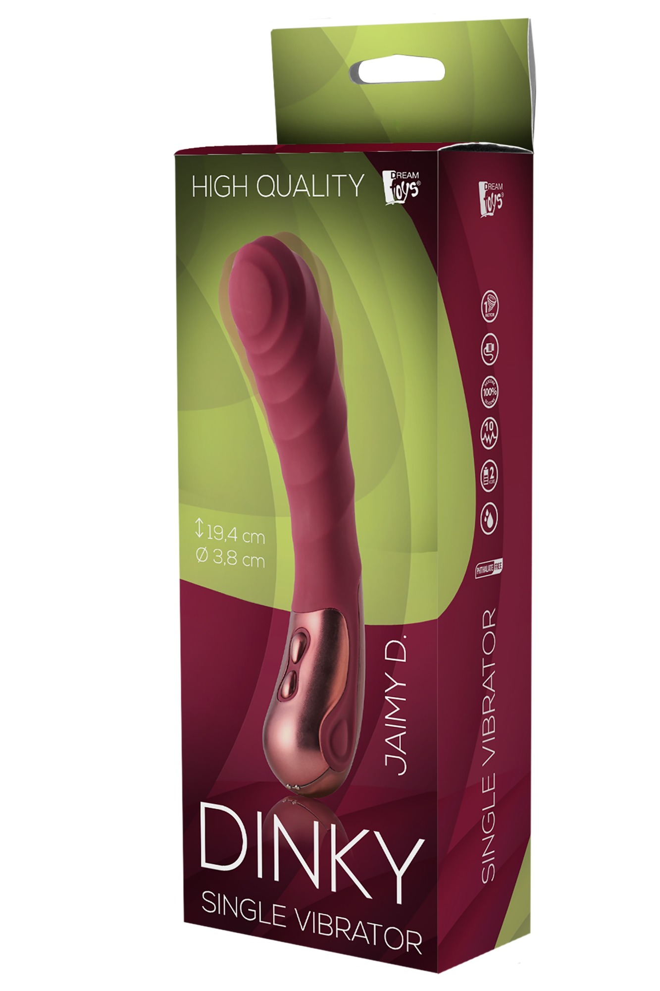 Vibrator Jaimy D. 10 Moduri Vibratii Silicon USB Burgundy 19.4 cm