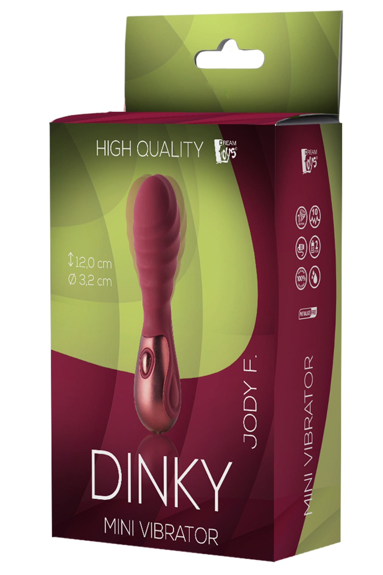 Vibrator Mini Jody F. 10 Moduri Vibratii Silicon USB Burgundy 12 cm