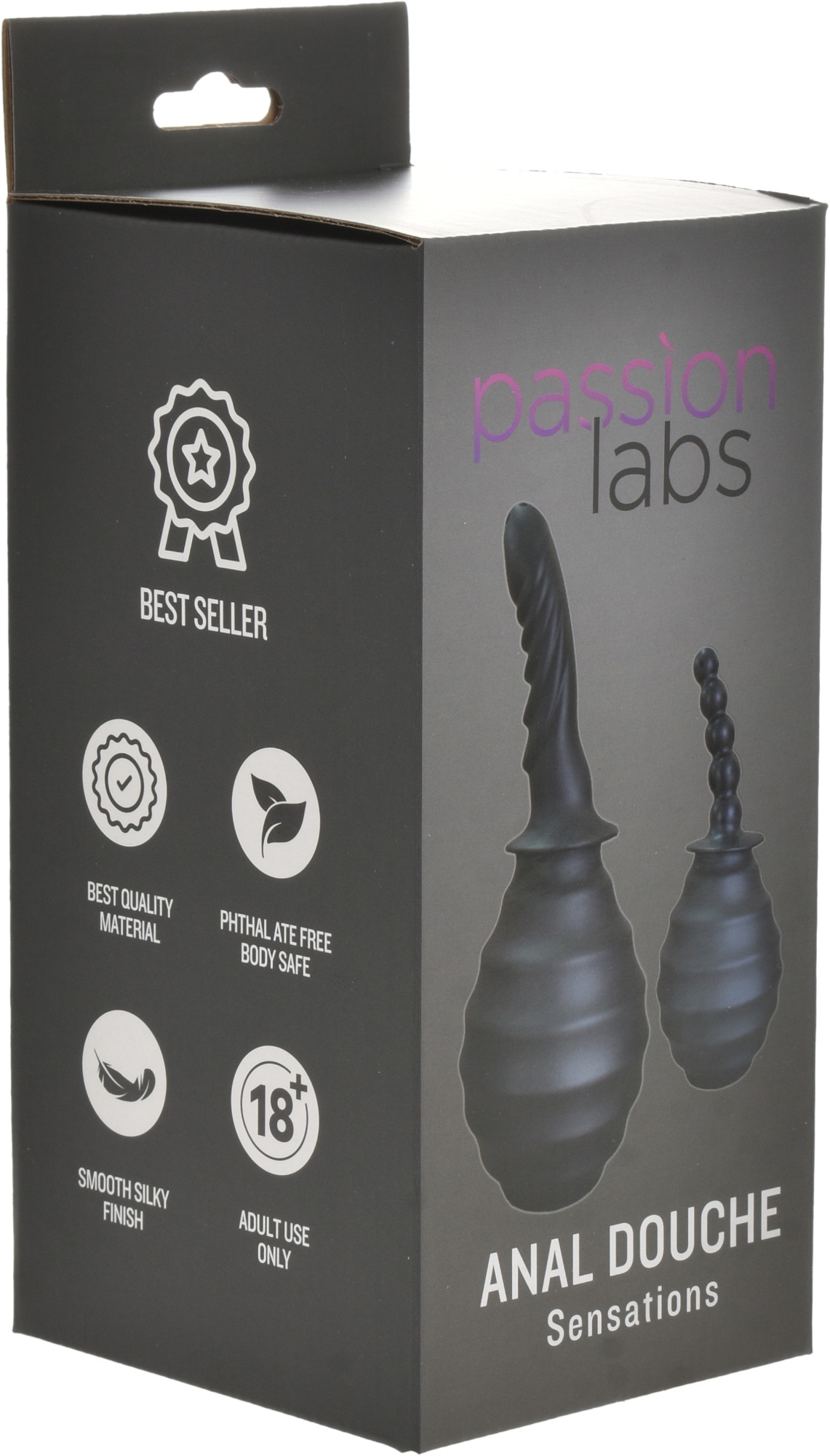 Irigator Anal Douche cu Varf Dop Anal Silicon Negru 330 ml