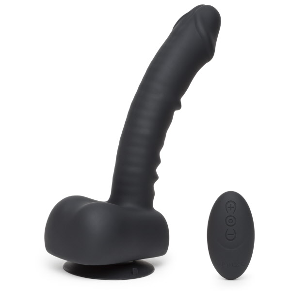 Vibrator Auto-Erect Remote Control 10 Moduri Vibratii Silicon Negru 29 cm