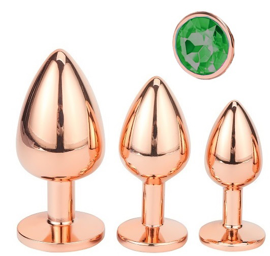 Set 3 Dopuri Charm Anal Plug, Rose Gold, in SexShop KUR Romania