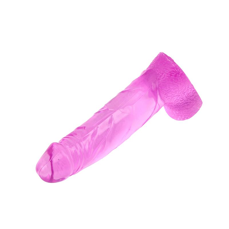 Dildo Realist Slim Fit Ding Dong TPR Roz Transparent 13 cm