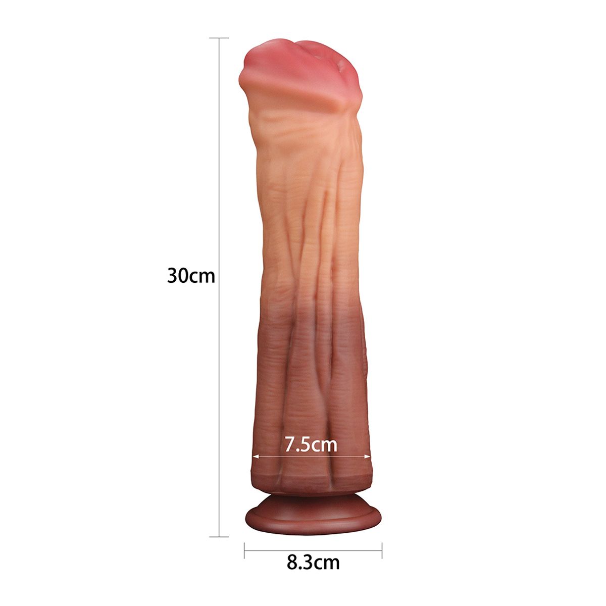 Dildo Platinum Silicon Strat Dublu King Size Natural 30 cm