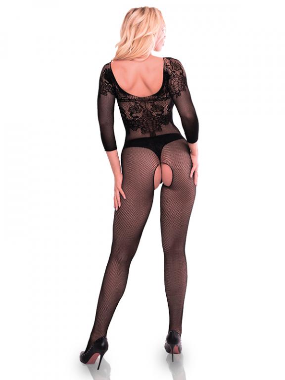 Bodystocking Gracia Open Crotch Negru S/L