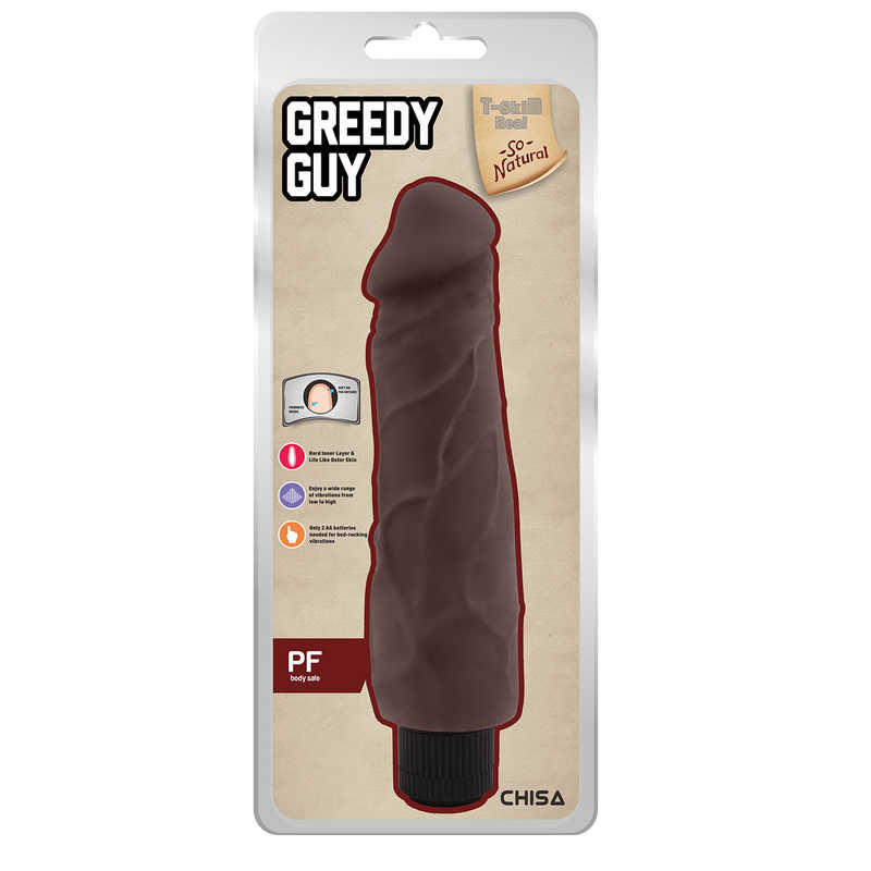 Vibrator Realist Greedy Guy Multispeed TPE Maro 24 cm