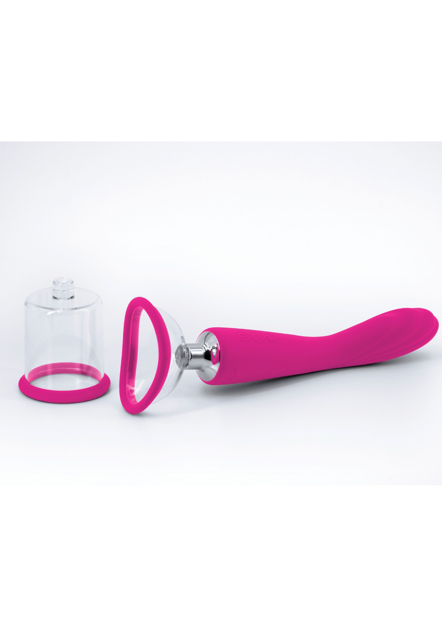 Pompa si Vibrator 2 Capete de Schimb 7 Moduri Vibratii Silicon USB Roz