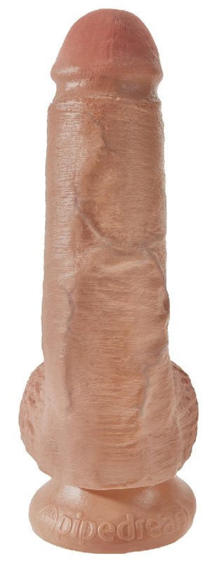 Dildo Realist cu Testicule King Cock Mulatru 22 cm