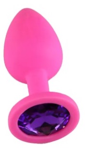 Dop Anal Silicone Buttplug Small Roz/Mov in SexShop KUR Romania