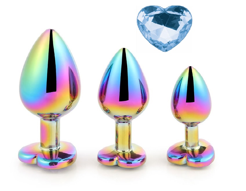 Set 3 Dopuri Rainbow Buttplug, Heart Sha in SexShop KUR Romania