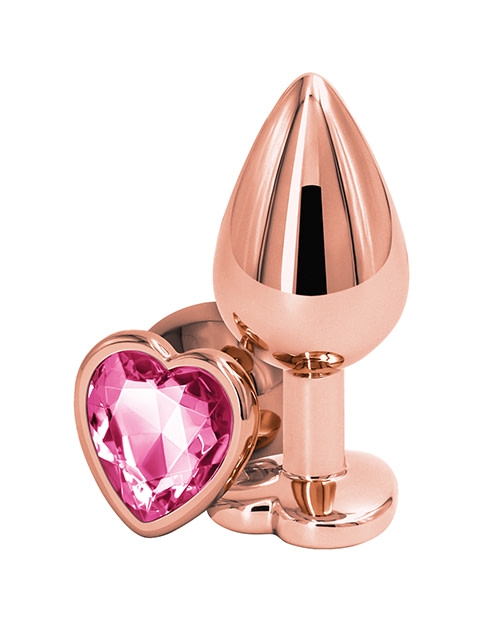 Dop Anal Metalic Large Heart Shape Rose Gold/Roz Passion Labs