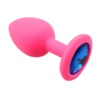 Dop Anal Silicone Buttplug Small Silicon Roz/Albastru Guilty Toys