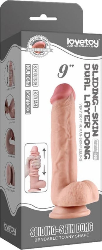 Dildo Sliding-Skin Natural 24.5 cm