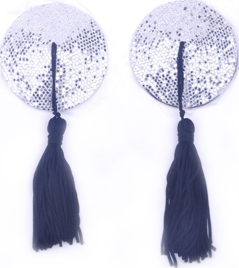 Sparkling Silver Nipple Tassels